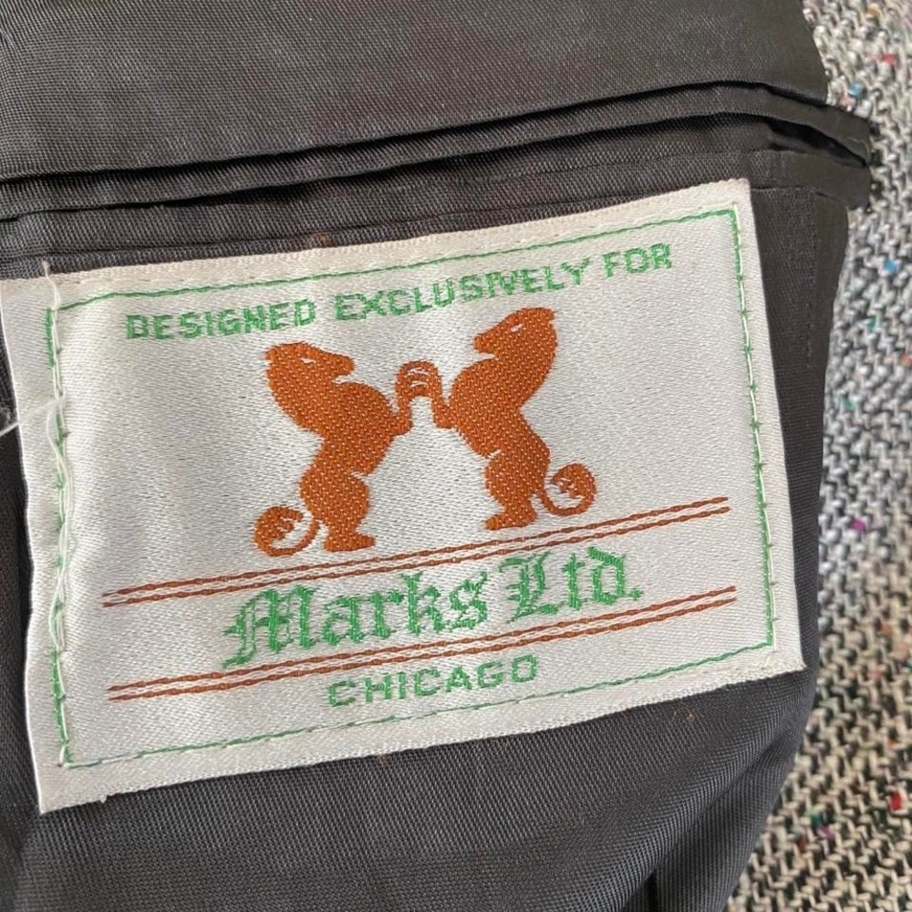 Vintage Marks Ltd. Chicago Tweed Blazer Sport Coat‎  Made in USA  Approx. 42 R - Picture 2 of 8
